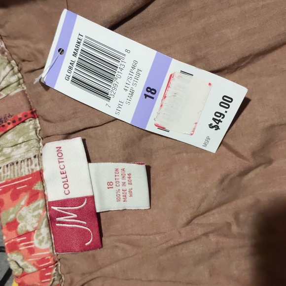 JM Collection, size 18 boho 100% cotton lined maxi skirt - Picture 2 of 6